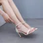 Sexy White Pearl Ankle Strap Wedding Shoes 2024 8 cm Stiletto Heels Open / Peep Toe Wedding Sandals High Heels