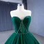 High-end Vintage / Retro Dark Green Pleated Prom Dresses 2023 Ball Gown Strapless Beading Sleeveless Backless Sweep Train Prom Formal Dresses