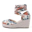 Fashion White Summer Street Wear Womens Sandals 2023 Ankle Strap 7 cm Wedges Square Toe Sandals