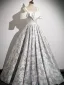 Elegant Ivory Printing Prom Dresses 2023 A-Line / Princess Spaghetti Straps Short Sleeve Backless Floor-Length / Long Prom Formal Dresses