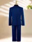 Fall Winter Royal Blue Long Sleeve 6-piece Boys Wedding Suits 2025 Body Jewellery Coat Pants Shirt Tie Vest