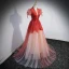 Chic / Belle Multi-Couleurs Rouge Robe De Bal 2022 Princesse U-Cou Manches Courtes Dos Nu Perlage Paillettes Longue Robe De Ceremonie