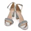 Seksowne Błyszczące Srebrny Rhinestone Cekiny Buty Ślubne 2023 8 cm Grubym Obcasie Z Paskiem Peep Toe Ślub Sandały Wysokie Obcasy
