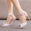 Sexy White Pearl Ankle Strap Evening Party Womens Sandals 2023 10 cm Stiletto Heels Open / Peep Toe Sandals High Heels