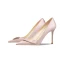 Elegant Beige Satin Prom Bow Pumps 2024 10 cm Stiletto Heels Pointed Toe High Heels