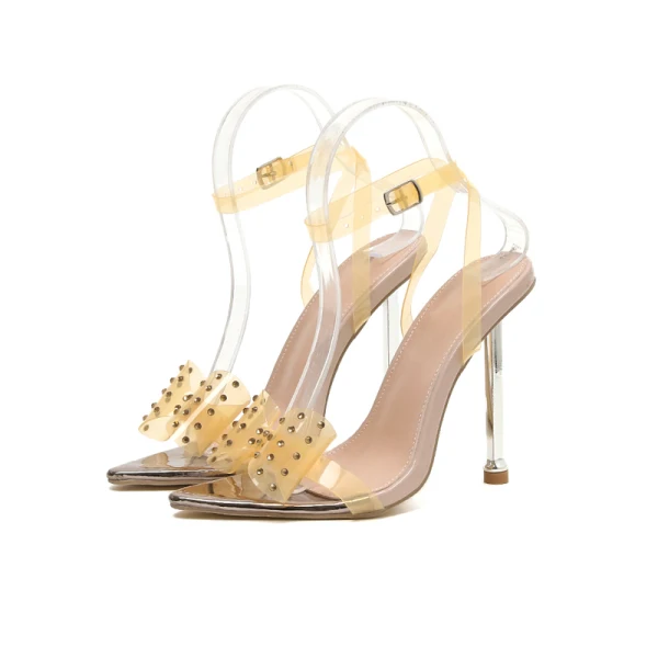 Sexy Silber Laser Abend Sandalen Damen 2022 11 cm Stilettos Knöchelriemen Strass Schleife Peeptoes Sandaletten Hochhackige