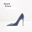 Schöne Marineblau Lackleder Abend Pumps 2023 10 cm Stilettos Spitzschuh Pumps Hochhackige