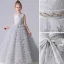 Chic / Beautiful Grey Cascading Ruffles Birthday Flower Girl Dresses 2022 A-Line / Princess Scoop Neck Sleeveless Bow Sash Floor-Length / Long Flower Girl Dresses