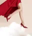 Elegant Burgundy Lace Prom Wedding Shoes 2024 Leather 8 cm Stiletto Heels Pointed Toe Pumps High Heels