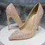 Sparkly Blushing Pink Evening Party Sequins Pumps 2022 12 cm Stiletto Heels Pointed Toe Pumps High Heels