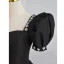 Vintage / Retro Black Evening Dresses Prom Dresses 2022 A-Line / Princess Crossed Straps Beading Puffy Short Sleeve Backless Solid Color Floor-Length / Long Satin Square Neckline Dancing Formal Dresses