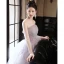 Chic / Beautiful Lavender Sequins Lace Flower Prom Dresses 2023 A-Line / Princess Strapless Sleeveless Backless Floor-Length / Long Formal Dresses