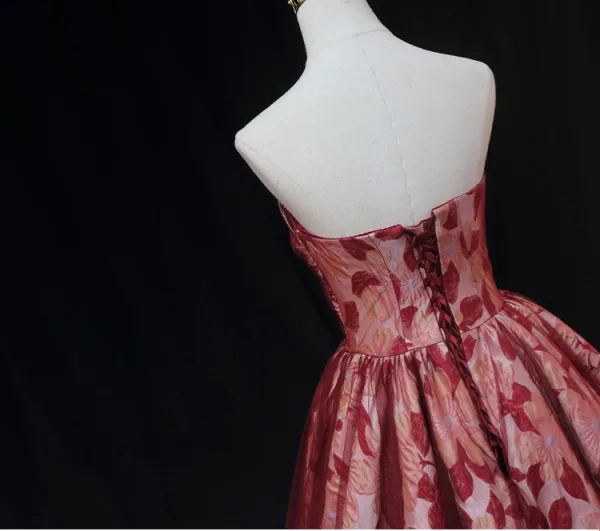 Glamour Rouge Perlage Paillettes Robe De Bal 2025 Robe Boule Bustier Sans Manches Dos Nu Longue Promo Robe De Ceremonie