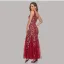 Chic / Beautiful Burgundy Sequins Evening Dresses 2023 Trumpet / Mermaid V-Neck Sleeveless Backless Floor-Length / Long Evening Party Formal Dresses