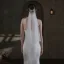 Charming White Handmade  Rhinestone Pearl Wedding Veils 2025 Tulle