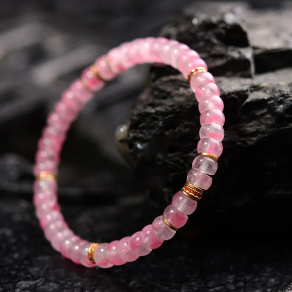 Charmant Fait main Rougissant Rose Dégradé De Couleur Fleur De Cerisier Cristal Naturel Bracelets Accessorize 2026