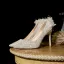 Scintillantes Charmant Beige Perle Paillettes Chaussure De Mariée 2023 Mariage 10 cm Talons Aiguilles À Bout Pointu Escarpins Talons Hauts