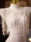 Vintage / Originale Blanche Fait main Perle Percé châle 2025