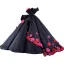 High-end Flower Fairy Black Appliques Sequins Prom Dresses 2023 Ball Gown Strapless Sleeveless Backless Sweep Train Prom Formal Dresses