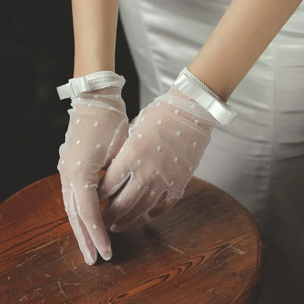 Vintage / Retro Black Lace Spotted Wedding Bridal Gloves 2025
