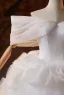 Elegant White Appliques Wedding Dresses 2025 Ball Gown Off-The-Shoulder Short Sleeve Backless Floor-Length / Long Wedding