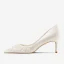 Elegant Ivory Leather Sequins Wedding Shoes 2022 8 cm Stiletto Heels Pointed Toe Wedding Pumps High Heels