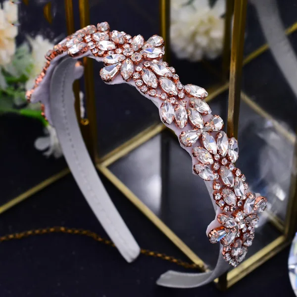 Chic / Beautiful Black Handmade  Rhinestone Cocktail Party Evening Party Headbands Bridal Hair Accessories 2023 Alloy