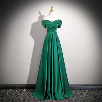 Vintage Retro Green Prom Dresses 2026 Off The Shoulder A Line Princess Sleeveless Backless Floor Length Long Prom Formal Dresses