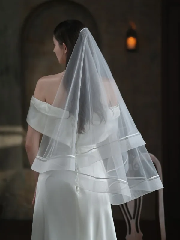 Simple Blanche 1 m Voile De Mariée 2025 Tulle