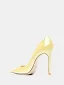 Schöne Gelb OL Büro Lackleder Pumps Hochhackige 2026 10 cm Stilettos Spitzschuh Pumps