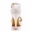 Elegant Ivory Lace Flower Wedding Shoes 2025 10 cm Stiletto Heels Ankle Strap Open / Peep Toe Wedding Sandals High Heels
