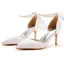 Charmant Noire Soirée Perle Bride Cheville Noeud Sandales Femme 2023 7 cm Talons Aiguilles À Bout Pointu Sandales Talons Hauts