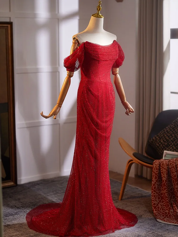 green emerald velvet dress Charming Mermaid High Quality Unique Elegant Modest Evening Long Prom –  bridalsew main image 0