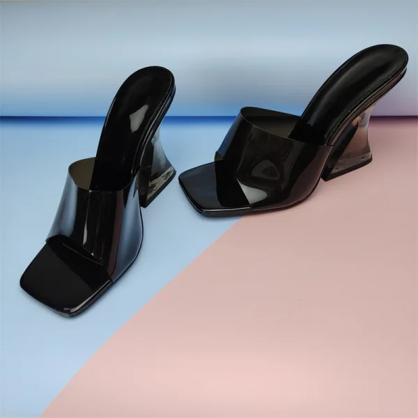 Fashion Transparent Silver Street Wear Summer Womens Sandals 2022 8 cm Stiletto Heels Crystal Open / Peep Toe Sandals High Heels