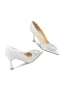 Charmant Blanche Faux Diamant Chaussure De Mariée 2024 Cuir 8 cm Talons Aiguilles À Bout Pointu Mariage Escarpins Talons Hauts