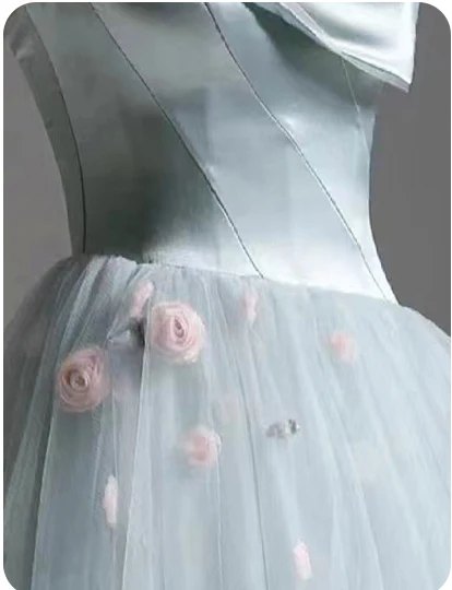 Chic / Beautiful Sky Blue Appliques Prom Dresses 2024 A-Line / Princess Strapless Sleeveless Backless Floor-Length / Long Prom Formal Dresses