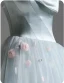 Chic / Beautiful Sky Blue Appliques Prom Dresses 2024 A-Line / Princess Strapless Sleeveless Backless Floor-Length / Long Prom Formal Dresses