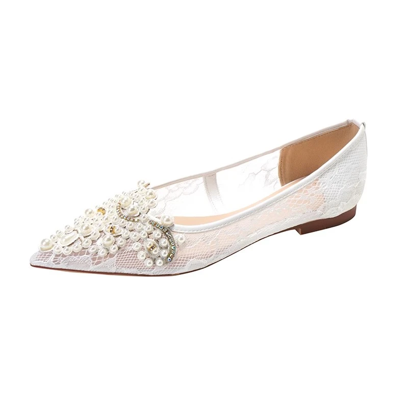 COCO- White leather ballet flats size / outlets women's shoes/ wedding shoes/ bridal.