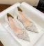 Élégant Blanche En Dentelle Faux Diamant Chaussure De Mariée 2024 Cuir 8 cm Talons Aiguilles À Bout Pointu Mariage Escarpins Talons Hauts