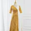 Vintage / Originale Bleu Roi Paillettes Robe De Bal 2025 Trompette / Sirène V-Cou Manches Courtes Longue Promo Robe De Ceremonie