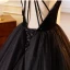 Charmant Noire Perlage Appliques Robe De Bal 2024 Robe Boule Titulaire Sans Manches Dos Nu Train De Balayage Robe De Ceremonie