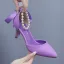 Sexy Black Pearl Ankle Strap Evening Party Womens Shoes 2024 7 cm Stiletto Heels Pointed Toe High Heels