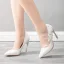 Elegant White Lace Flower Rhinestone Wedding Pumps 2025 9 cm Stiletto Heels Pointed Toe Wedding Shoes