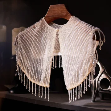 Moda Białe Perła Wykonany Ręcznie Frezowanie Kutas Szal 2025