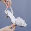 Elegant White Rhinestone Pearl Wedding Shoes Satin Wedding 2026 6 cm Stiletto Heels Pointed Toe High Heels