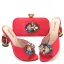 Chic / Beautiful Rhinestone Satin Purple Prom Womens Sandals Clutch Bags 2023 9 cm Open / Peep Toe Crystal Thick Heels Sandals High Heels Clutch Bags