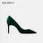 Chic / Beautiful Dark Green Suede Evening Party Pumps 2026 Leather 10 cm Stiletto Heels Pointed Toe High Heels