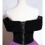 Vintage / Retro Purple Sequins Rhinestone Prom Dresses 2023 Ball Gown Off-The-Shoulder Short Sleeve Backless Floor-Length / Long Prom Formal Dresses