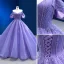 High End Lavendel Perlenstickerei Pailletten Ballkleider 2023 Ballkleid Bandeau Ärmellos Rückenfreies Sweep / Pinsel Zug Festliche Kleider