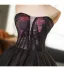 Elegant Black Printing Prom Dresses 2025 Ball Gown Strapless Sleeveless Backless Floor-Length / Long Prom Formal Dresses